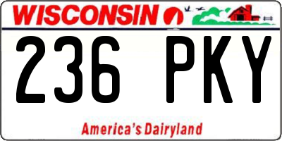 WI license plate 236PKY
