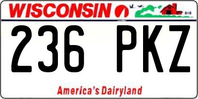 WI license plate 236PKZ
