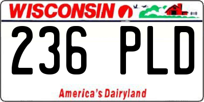 WI license plate 236PLD