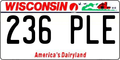 WI license plate 236PLE