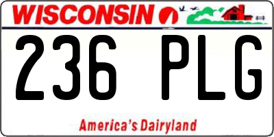 WI license plate 236PLG