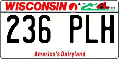 WI license plate 236PLH