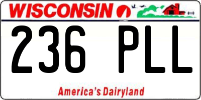 WI license plate 236PLL