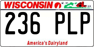 WI license plate 236PLP