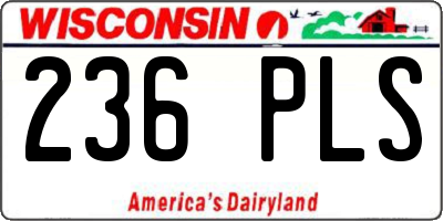 WI license plate 236PLS