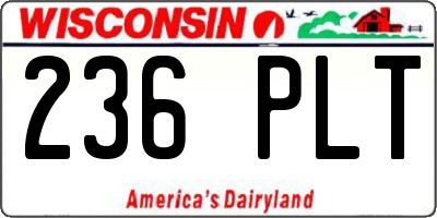WI license plate 236PLT