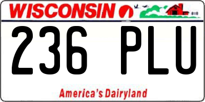 WI license plate 236PLU