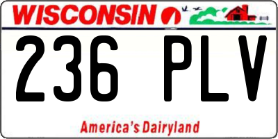 WI license plate 236PLV