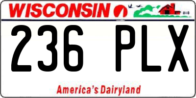 WI license plate 236PLX