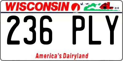 WI license plate 236PLY