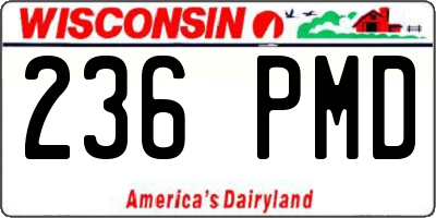 WI license plate 236PMD