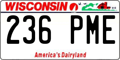 WI license plate 236PME