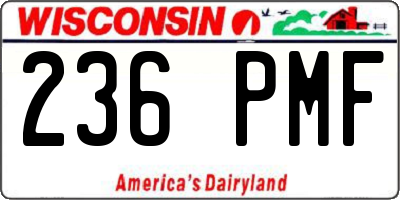 WI license plate 236PMF