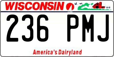 WI license plate 236PMJ