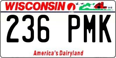 WI license plate 236PMK