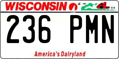 WI license plate 236PMN