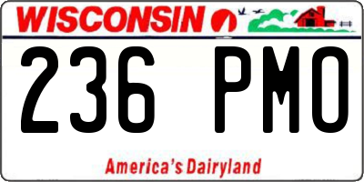 WI license plate 236PMO