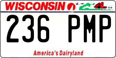 WI license plate 236PMP