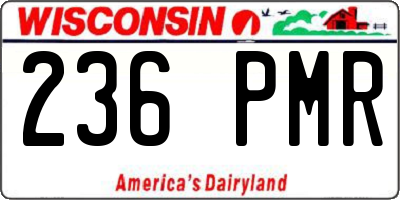 WI license plate 236PMR