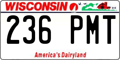 WI license plate 236PMT