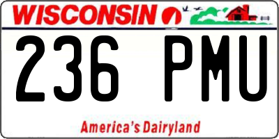 WI license plate 236PMU