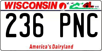 WI license plate 236PNC