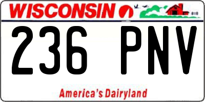 WI license plate 236PNV