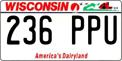 WI license plate 236PPU