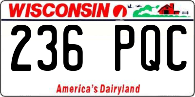 WI license plate 236PQC