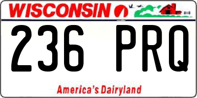WI license plate 236PRQ