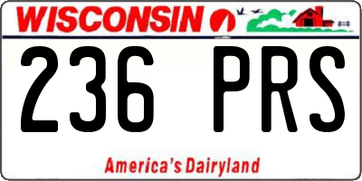 WI license plate 236PRS