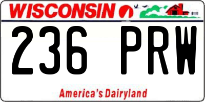 WI license plate 236PRW