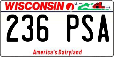 WI license plate 236PSA