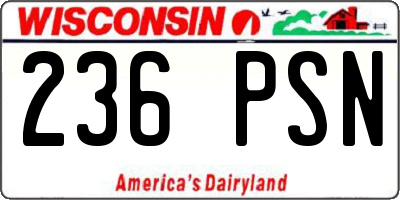 WI license plate 236PSN