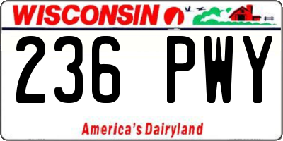 WI license plate 236PWY