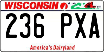 WI license plate 236PXA
