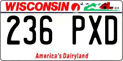 WI license plate 236PXD