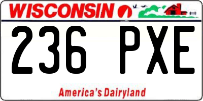 WI license plate 236PXE