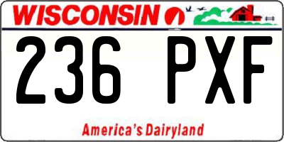 WI license plate 236PXF