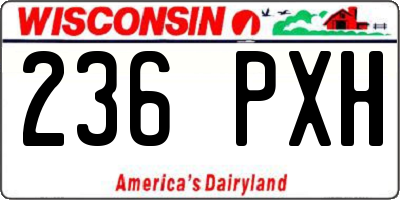 WI license plate 236PXH