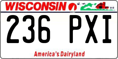 WI license plate 236PXI