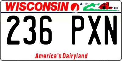 WI license plate 236PXN