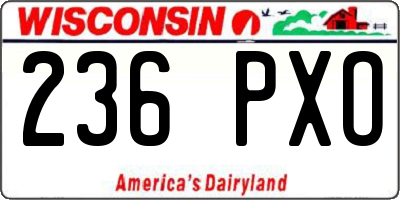 WI license plate 236PXO