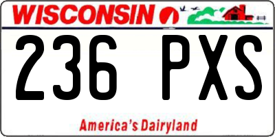 WI license plate 236PXS
