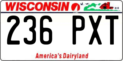WI license plate 236PXT