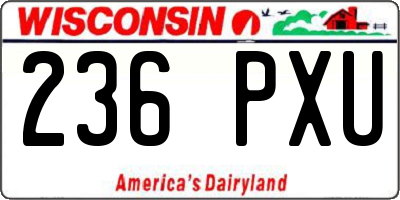 WI license plate 236PXU