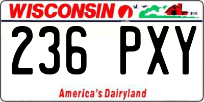 WI license plate 236PXY