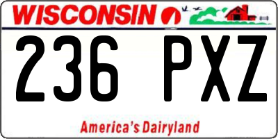 WI license plate 236PXZ