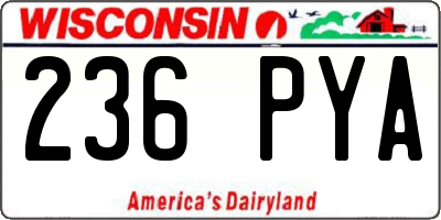 WI license plate 236PYA