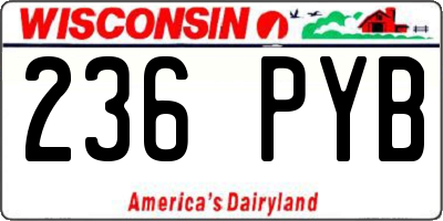 WI license plate 236PYB
